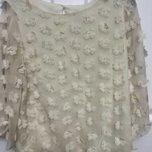 Elegant Cream Floral Women's Top
